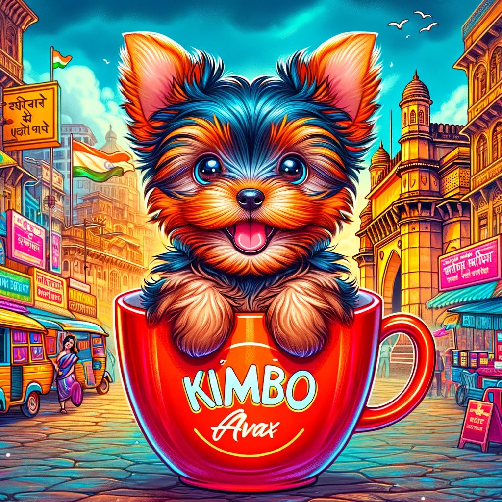 Coffee Thursday with $KIMBO 🐶☕️ Day 87 of my commitment to make one daily until 100 Mil M-Cap! Today we are in Mumbai #India 🇮🇳 #BTC big pump yesterday.. Even bigger pump with $AVAX and $KIMBO (over 14%) 🚀🚀🚀  #MEMECOINS MAY LFG #crypto $coq $Pepe #doge $shib $sol