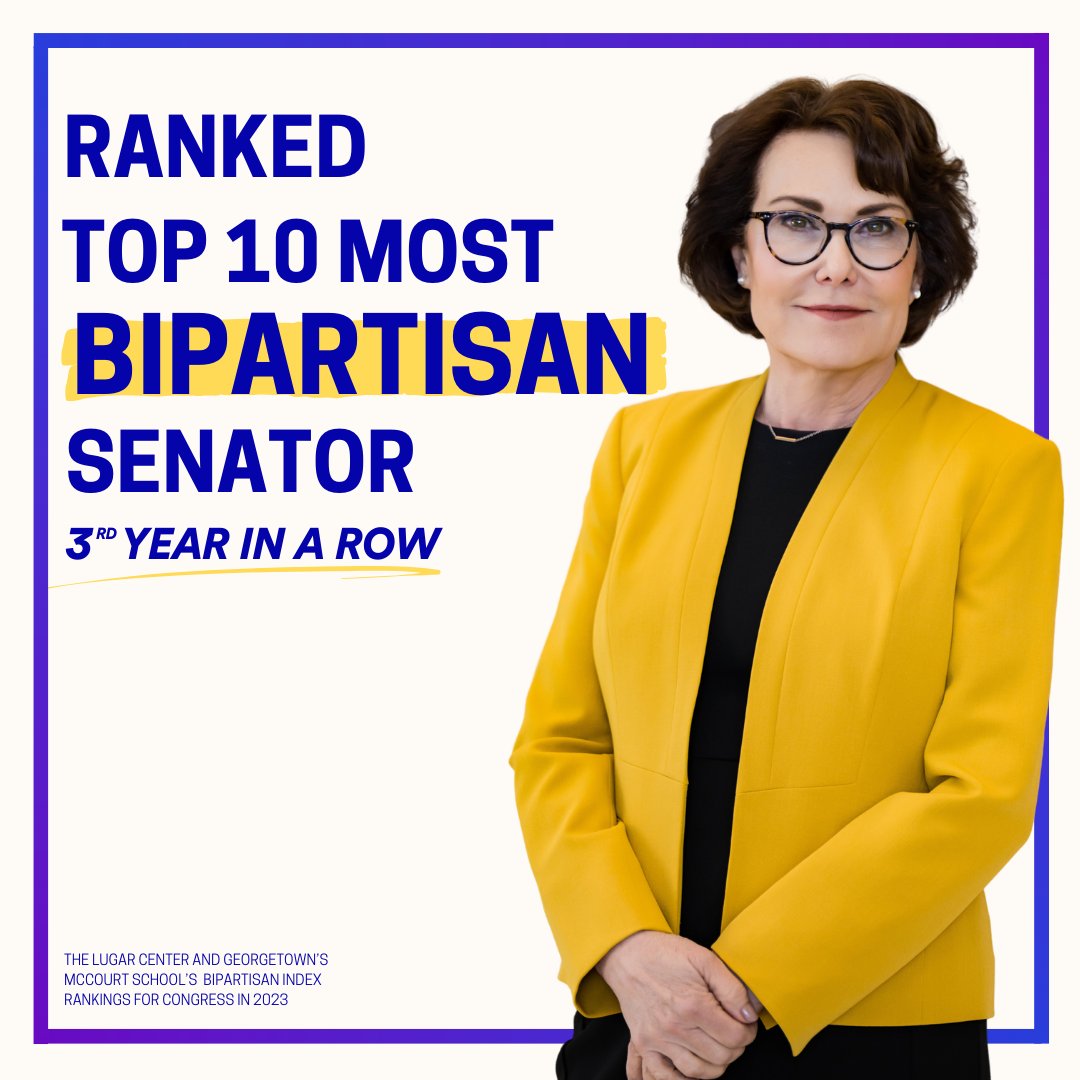🚨NEWS: I’m proud to once again be named one of the most bipartisan Senators. I’ll always work with anyone, regardless of party, to keep delivering for Nevada.