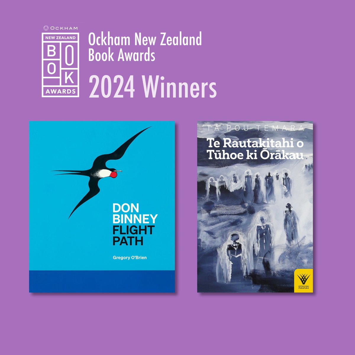 Congratulations to Tā Pou Temara and Gregory O’Brien for both taking home awards last night from the 2024 Ockham New Zealand Book Awards! nzbookawards.nz/new-zealand-bo… @theockhams