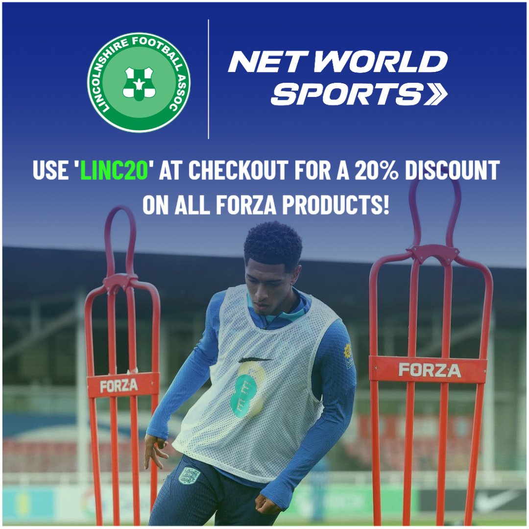 To be the best, you need the best tools 💪 Net World Sports has given anyone affiliated to Lincolnshire FA 20% off on all FORZA products! From training equipment, to footballs, and more! Use code 'LINC20' at checkout to unlock your savings. Shop now ⤵️ tinyurl.com/Net-World-Spor…