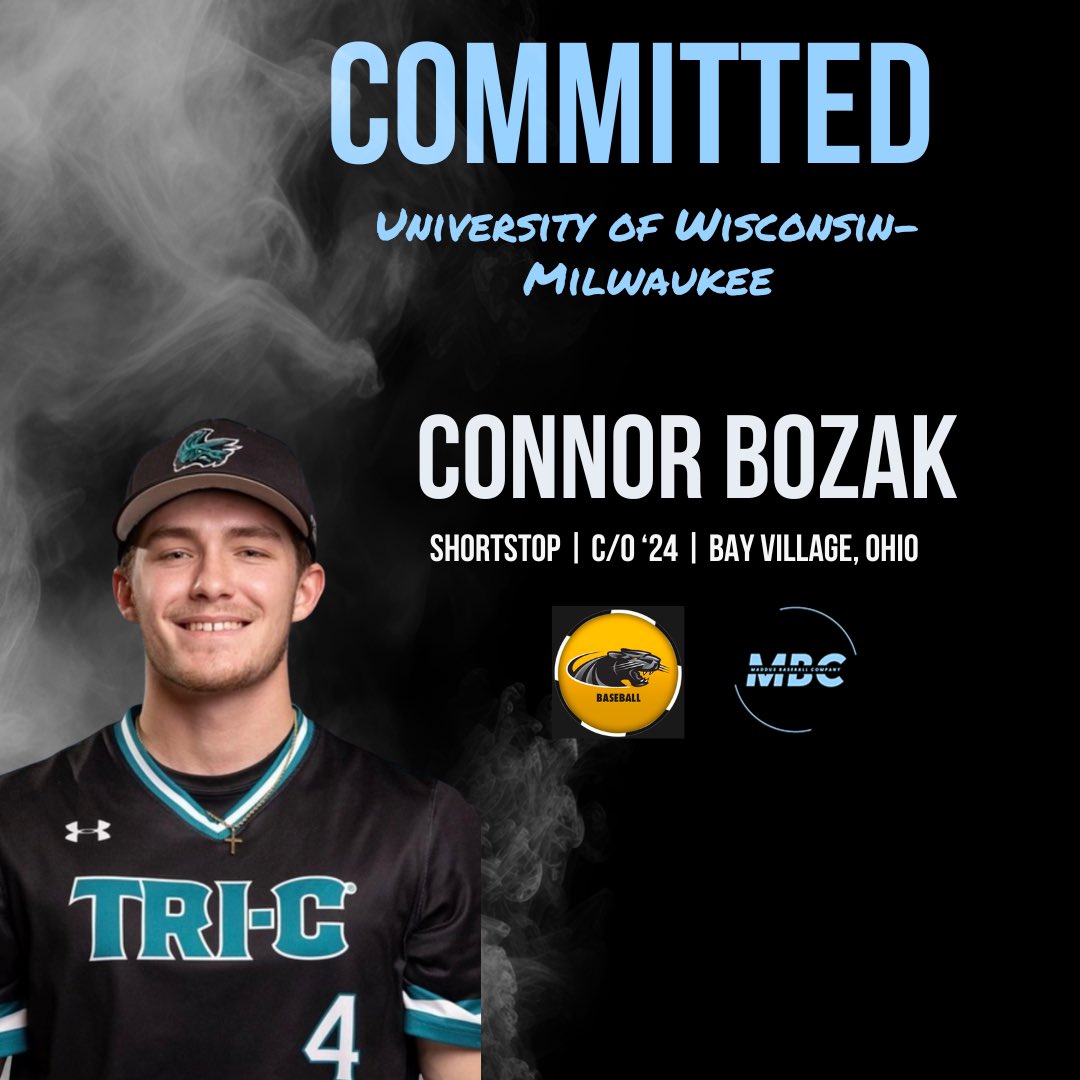 Congratulations to Connor Bozak on his commitment to UWM. Ready to make a quick impact up the middle 
#MBC #D1bound