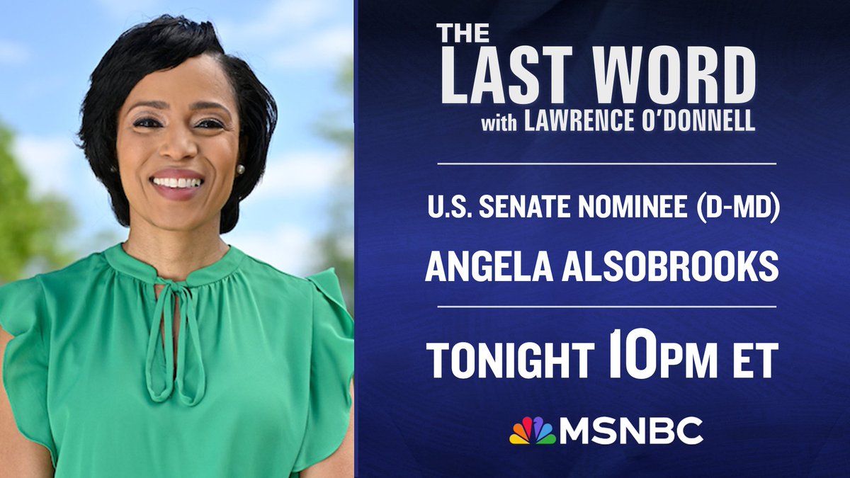 TONIGHT: @AlsobrooksForMD joins @Lawrence on The #LastWord. Tune in!