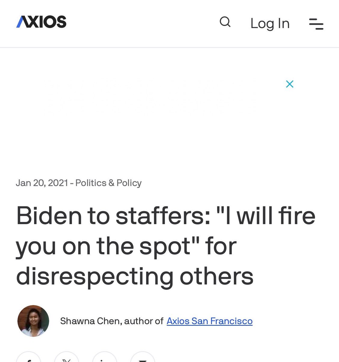 Biden hired him. He said anyone to be found harassing people would be fired. Oh, I forgot Joey is a pathological liar.