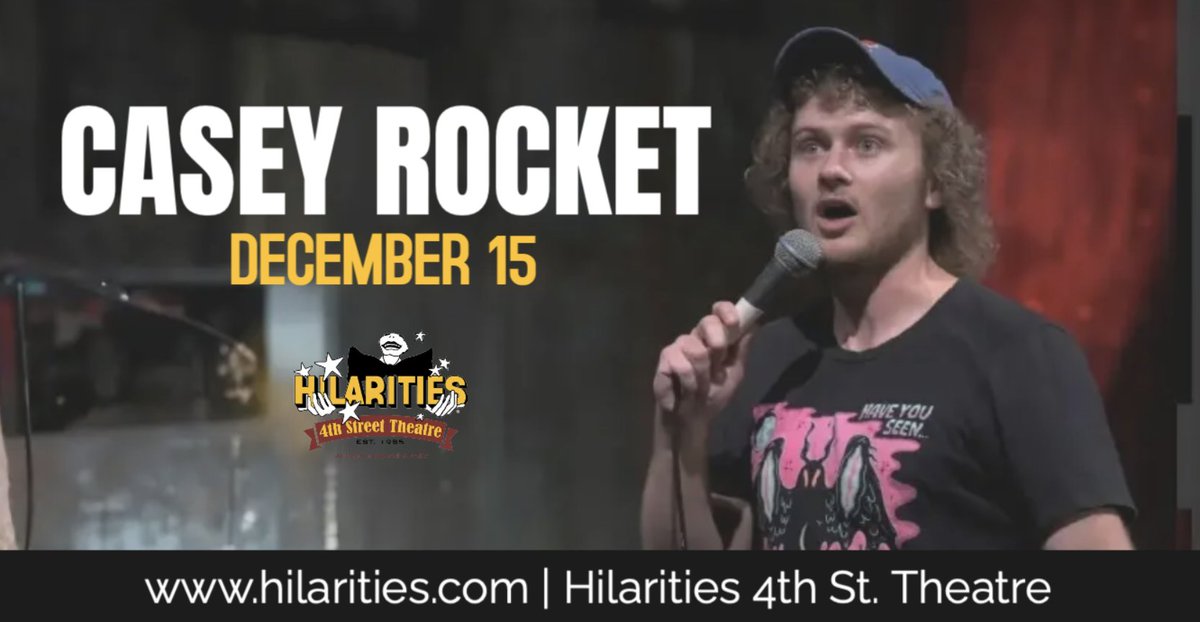 🚨JUST ANNOUNCED🚨 Casey Rocket will be at Pickwick & Frolic on Sunday, December 15th! 🎟: hilarities.com/shows/266665