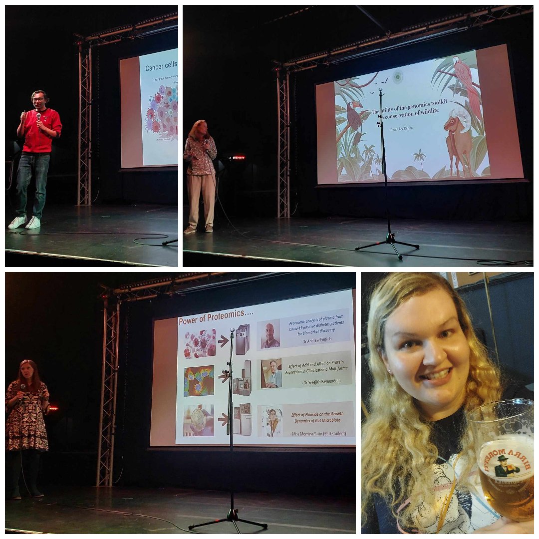 Tonight's @pintofscience Machine Masters @jennosaisquoi @vsurajnp & Desire Dalton closed the end of #Pint24 #DarlingtonPint perfectly! Covering everything from animal conservation to cancer to crisps! A real flavour of all things science! Thank You! 🍺