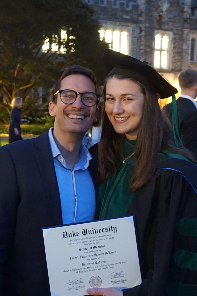 Officially Isa, MD! Grateful to my family, friends, <a href="/DukeSurgery/">Duke Surgery</a>, and  <a href="/DukeMedSchool/">Duke University School of Medicine</a>! Here’s to the next chapter at <a href="/DukeSurgRes/">Duke General Surgery Residency</a> 💙😈🩺⚕️