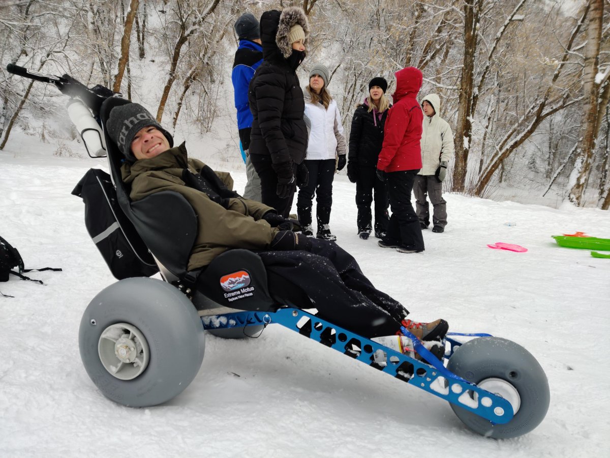 Snow? No problem. These tires do a great job in snow just like in the sand.

#wheelchair #inclusion #cerebralpalsy #allterrianwheelchair #offroadwheelchair #beachwheelchair #extrememotus