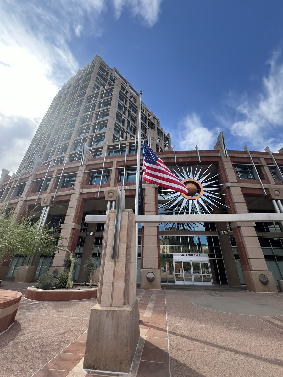 Flags at all City of Phoenix buildings have been lowered to half-staff from sunrise to sunset Wednesday, May 15, in honor of National Peace Officers Memorial Day and Police Week.