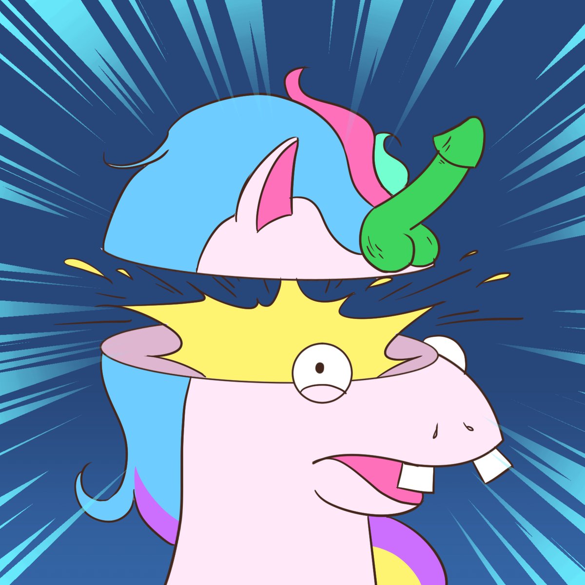 What green dildos on horses?