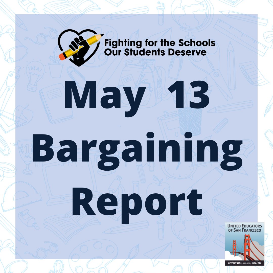 On Monday, May 13, UESF's Special Education workgroup reached an Agreement with SFUSD after months of negotiation! Dive into the details in our latest Bargaining Report: uesf.org/wp-content/upl…