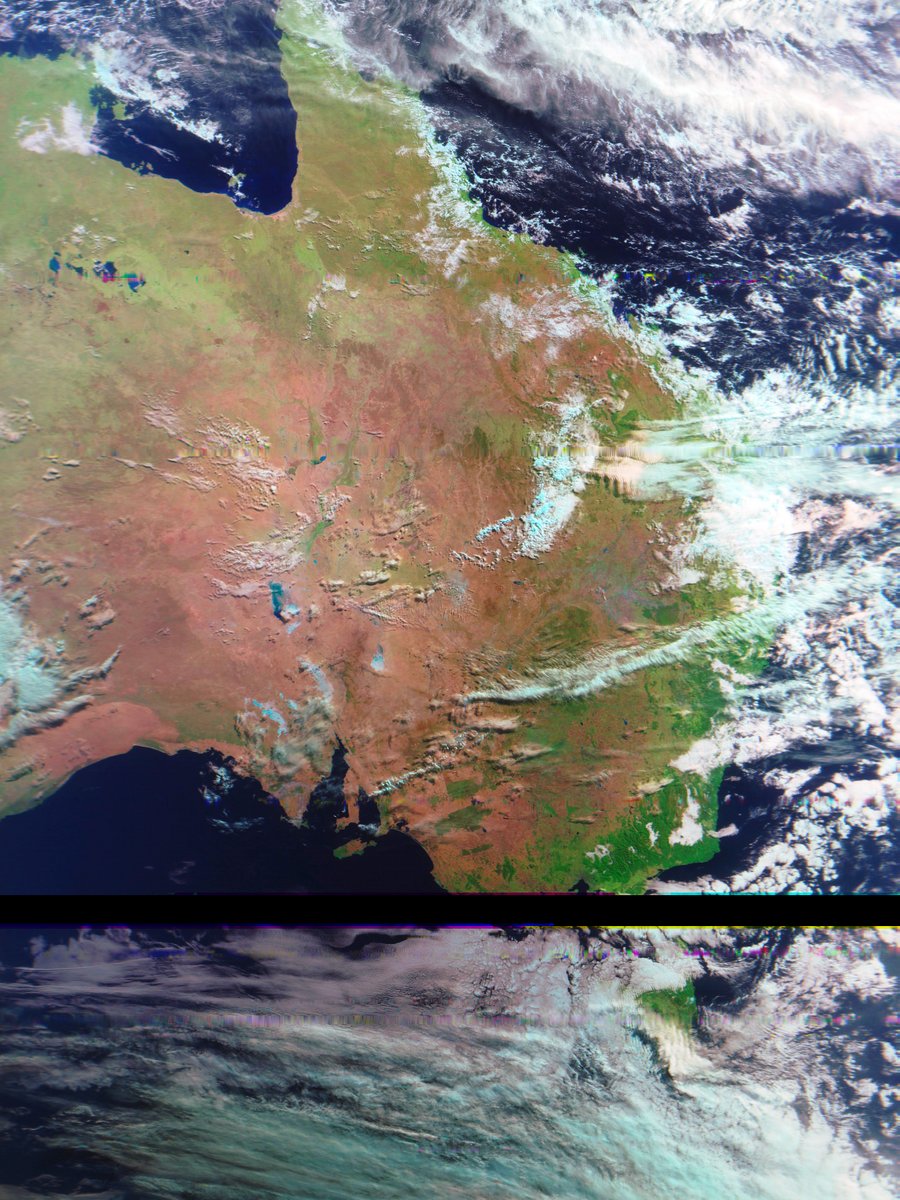#MeteorMN2_3 morning 16 May AEST
#Satdump, #QFH, #Nooelec Noaa, #Airspy mini
#weather #LRPT #Satellite #Australia