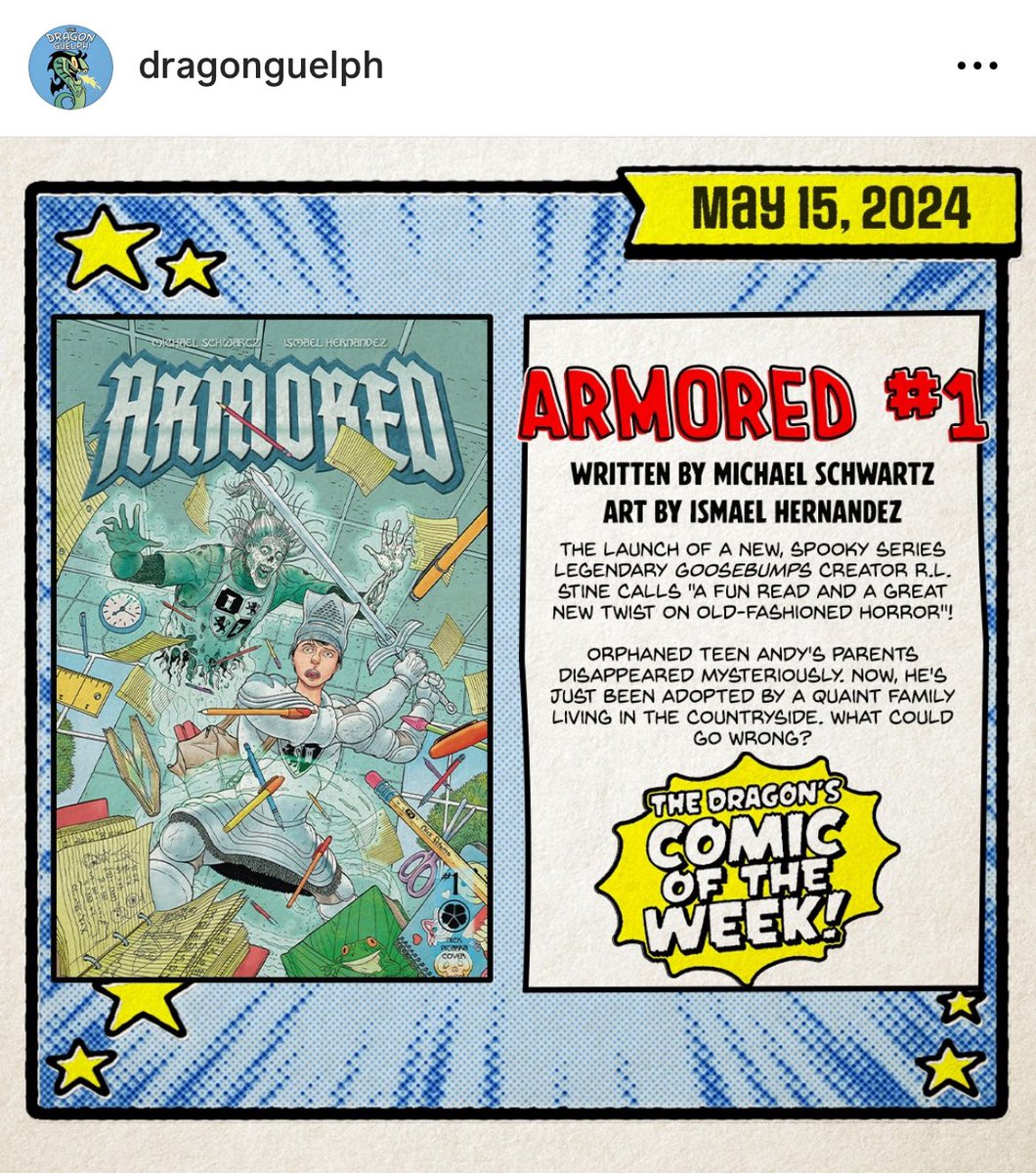 @dragonguelph has officially announced ARMORED as the COMIC OF THE WEEK! 😮😮😮