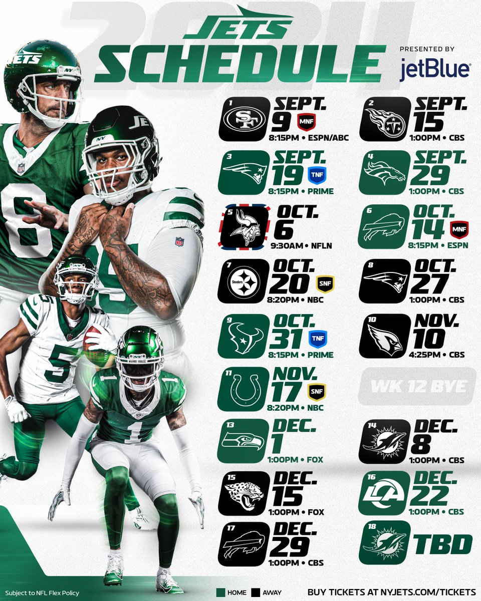 Your OFFICIAL 2024 New York Jets schedule.