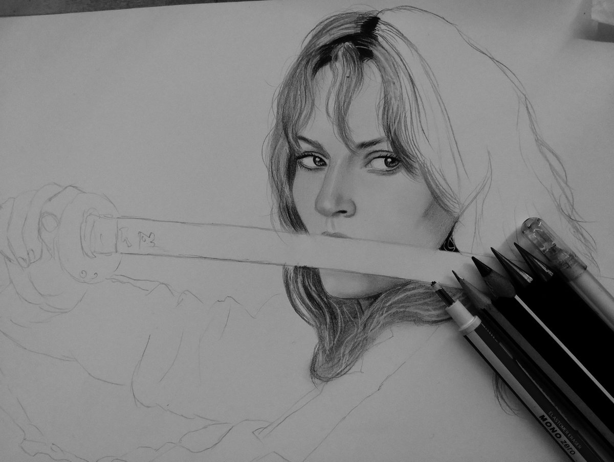 WIP ✏️ 
Early stages of The Bride. 👊🏼

#KillBill #BeatrixKiddo #TheBride #UmaThurman #WIP #Drawing #PencilDrawing #GraphitePencils #Art #FanArt #SketchBook #MyArt #MyArtwork #Artist #TraditionalArt #TraditionalArtist