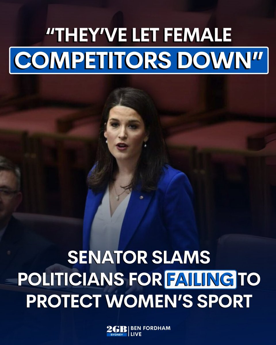 There’s been a brilliant speech in Parliament. Senator Claire Chandler is on a mission to save women’s sport. She’s accused politicians of failing women by letting male-born players into competitions. Senator Chandler joined Ben. 🎧omnystudio.com/p/ben-fordham-…🎧