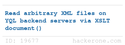 Yahoo! disclosed a bug submitted by @Agarri_FR: hackerone.com/reports/19677 #hackerone #bugbounty
