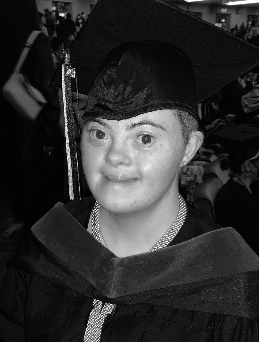 For the first time, this is what a Master’s degree looks like. Today, my daughter #RachelHandlin became the 1st person with #Downsyndrome to earn a graduate degree. In the world. Ever. Rachel says: “I won’t be the last.” @CalArts BFA 2020. @PrattInstitute MFA 2024. Legend.