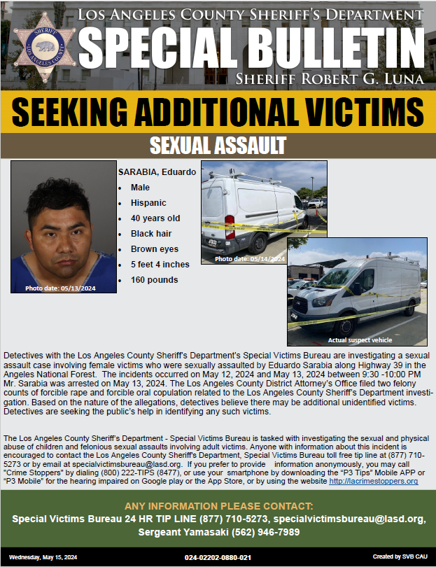 #LASD Special Victims Bureau is Seeking Additional Victims #SanDimas

local.nixle.com/alert/10987153/