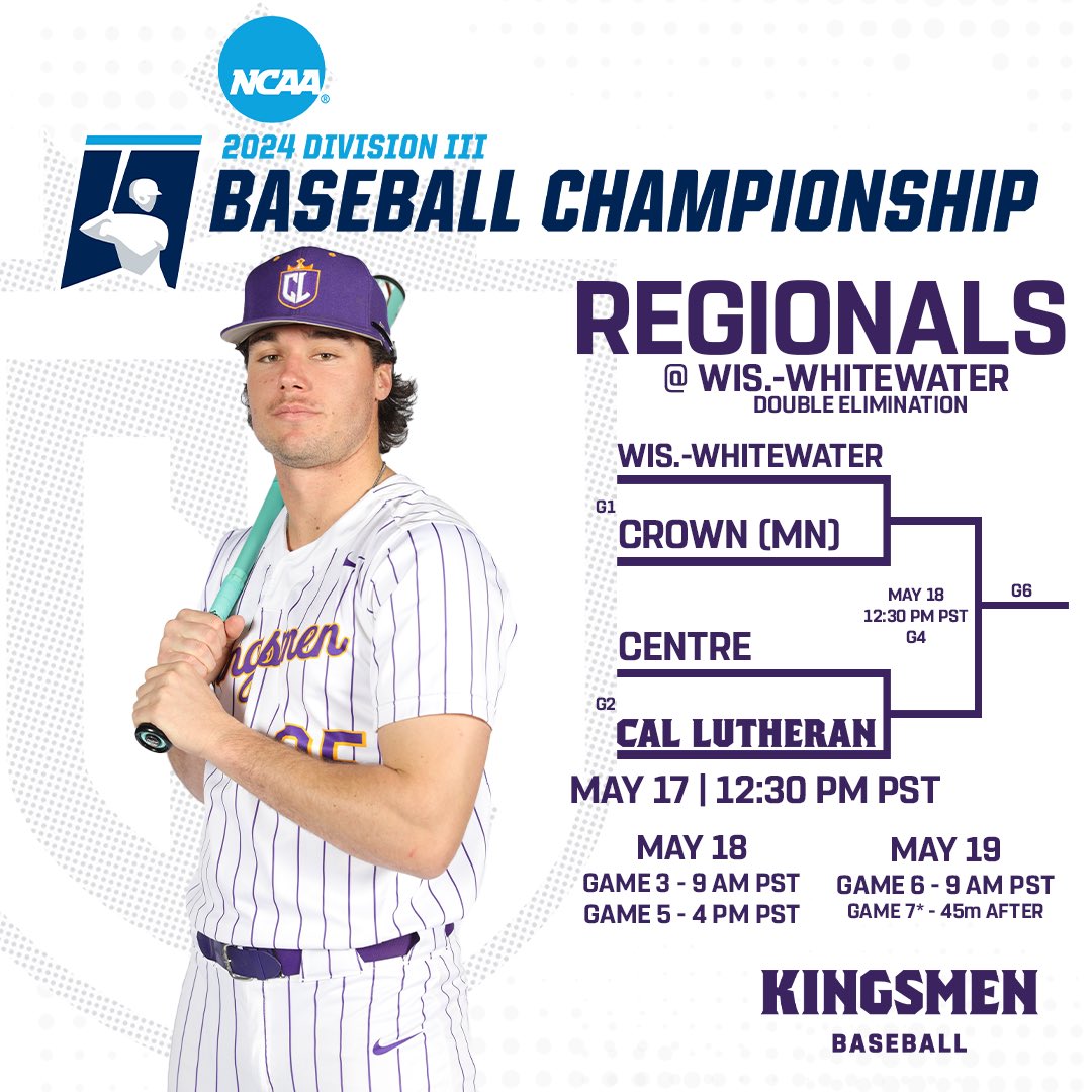 The stage is set for Regionals! Kingsmen Baseball is in the NCAA Championship for the 18th time! #OwnTheThrone