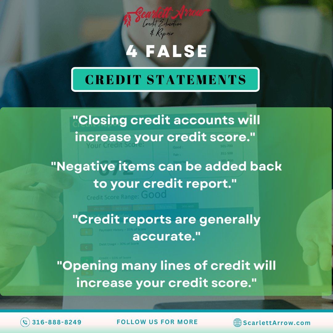CoachDeryk's tweet image. Hey friends! 💸💳 Ever heard of these 4 false credit statements? 🔥 Don't fall for them! Here are some tips to avoid getting scammed 💰 #creditscams #staywoke #dontbelievethem