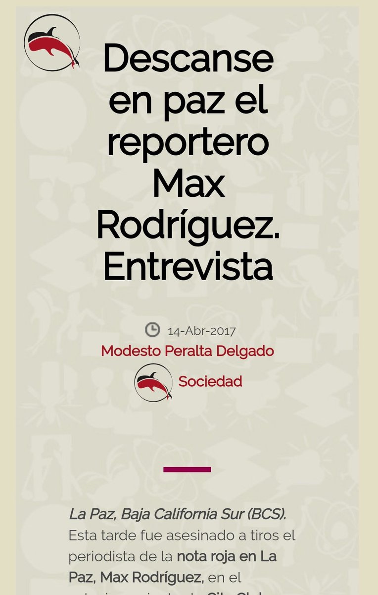 Zro_Zone's tweet image. Este fué el artículo que le dedicaron sus colegas periodistas cuando dieron a conocer la noticia del asesinato de #MaxRodriguez
Cabe destacar que sin tocarse el corazón, le quitaron la vida frente a su esposa, la cual tenía que trasladar en silla de ruedas por problemas de salud.