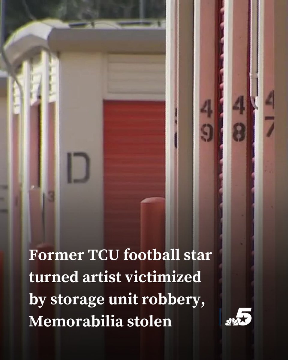 A former TCU football player who spent time in the NFL before becoming an artist is out tens of thousands of dollars after his Fort Worth storage units were robbed. Go here for the full story ➡️ on.nbcdfw.com/lPtDu3N