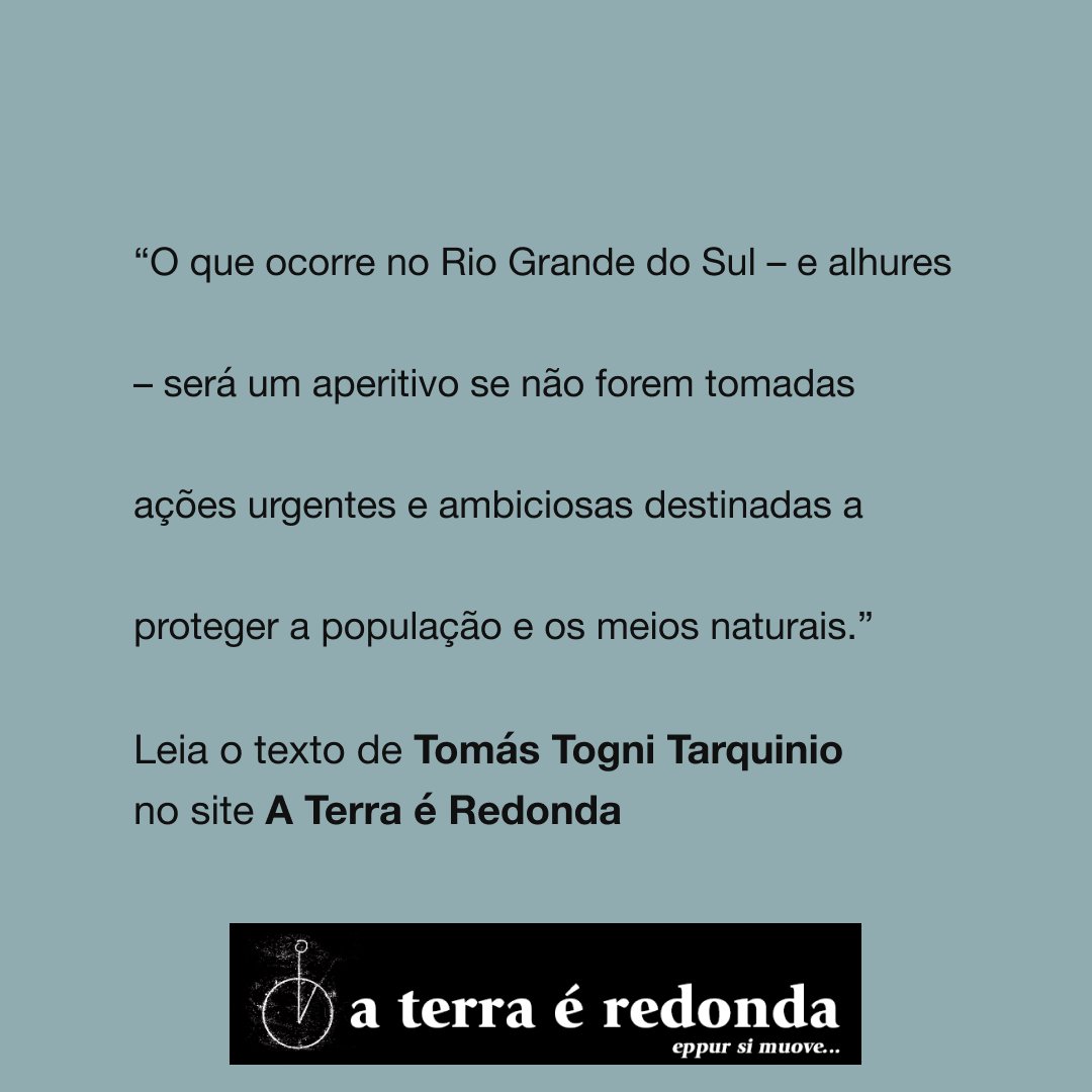 Os eventos extremos chegaram para ficar Por Tomás Togni Tarquinio aterraeredonda.com.br/os-eventos-ext… #aterraéredonda #TomásTogniTarquinio