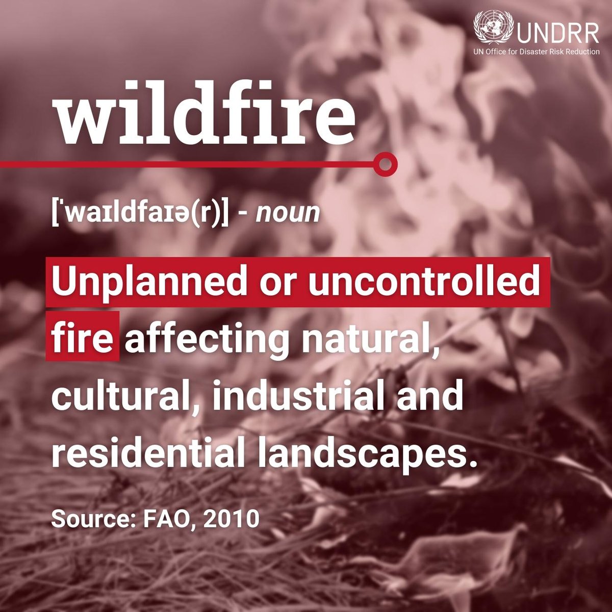 🔥 #Wildfire occurrence, characteristics and impacts are closely linked to other hazards: droughts, heat waves and extreme weather events can influence fire intensity, severity, duration, size and controllability of wildfires. 👉 ow.ly/1nV650RG2xJ