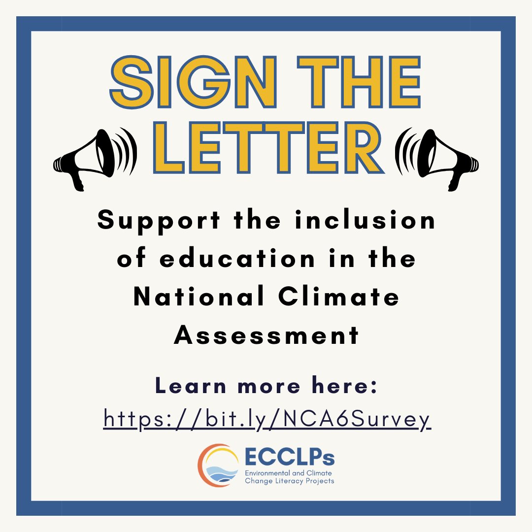 🌍 Calling all advocates for a greener future! Your voice matters now more than ever. Let's make sure education takes center stage in the National Climate Assessment. Share this letter with your colleagues, friends, and networks to magnify our impact!! bit.ly/NCA6Survey