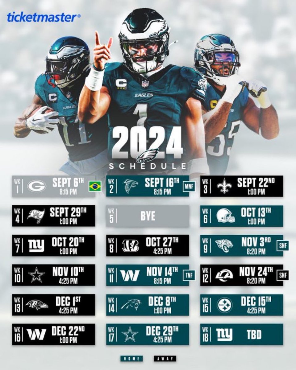 🚨 OFFICIAL 2024-25 #EAGLES SCHEDULE 🚨 Record Predictions?