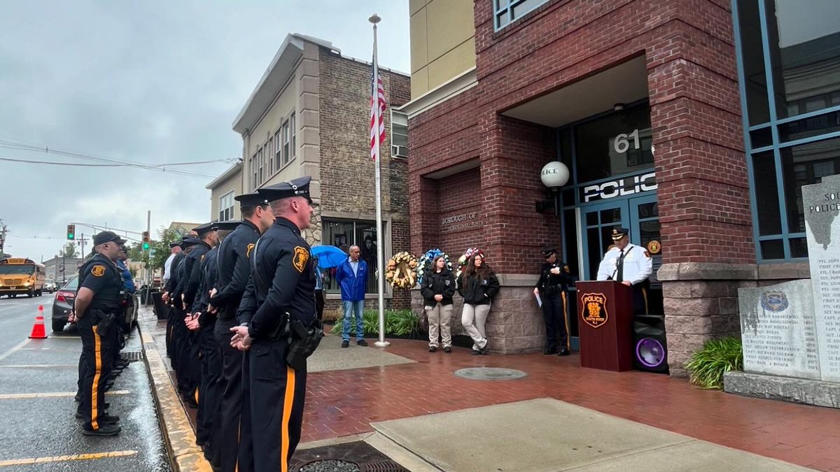 SouthRiverPD's tweet photo. Earlier today, we held our annual Memorial Service at the police monument in front of our headquarters. The ceremony, held each year during National Police Week, honored fallen and deceased police officers. Thank you to all who attended for your support. https://t.co/Plb3ROQw0w