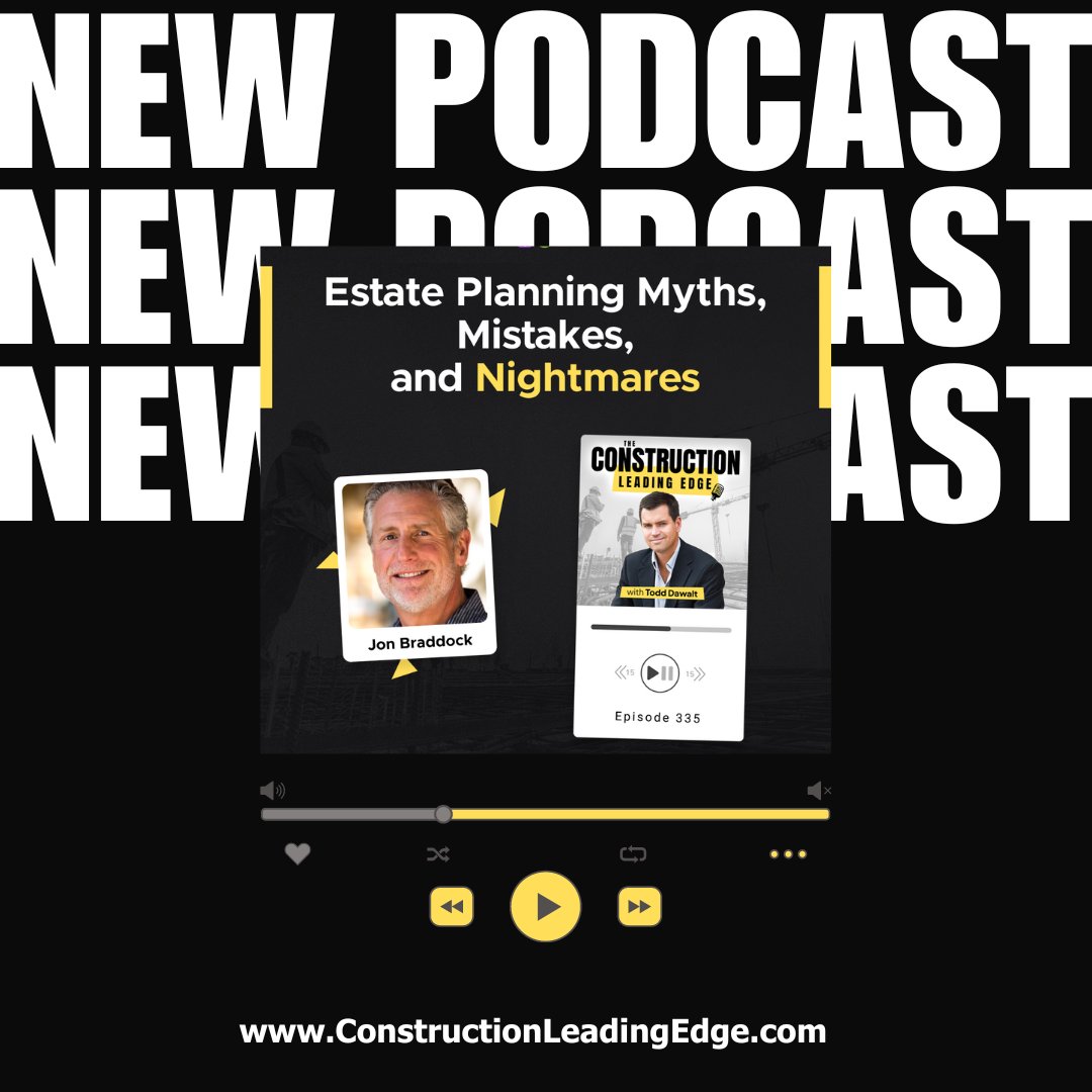 conleadedge's tweet image. 🔑 Don&apos;t leave your family&apos;s future to chance. Listen to our latest podcast with estate planning expert Jon Braddock for essential tips on securing your legacy. Tune in now! #EstatePlanning #LegacySecurity 🏡💼

Listen to Episode 335 🌐constructionleadingedge.com/podcast