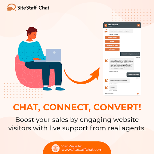 Empower your website with intelligent live chat support chatbot services! Seamlessly enhance customer satisfaction and streamline support interactions. 

Connect with us:- bit.ly/3yfCk4l

#LiveChatSupport #ChatbotServices #CustomerSatisfaction #sitestaff #sitestafficp
