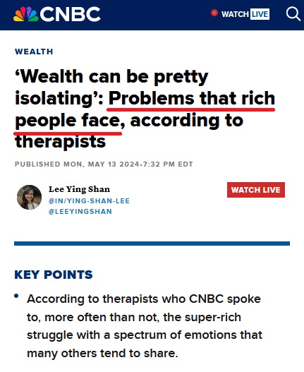 peterdaou's tweet image. Classic capitalist headline: 

"Problems that rich people face."