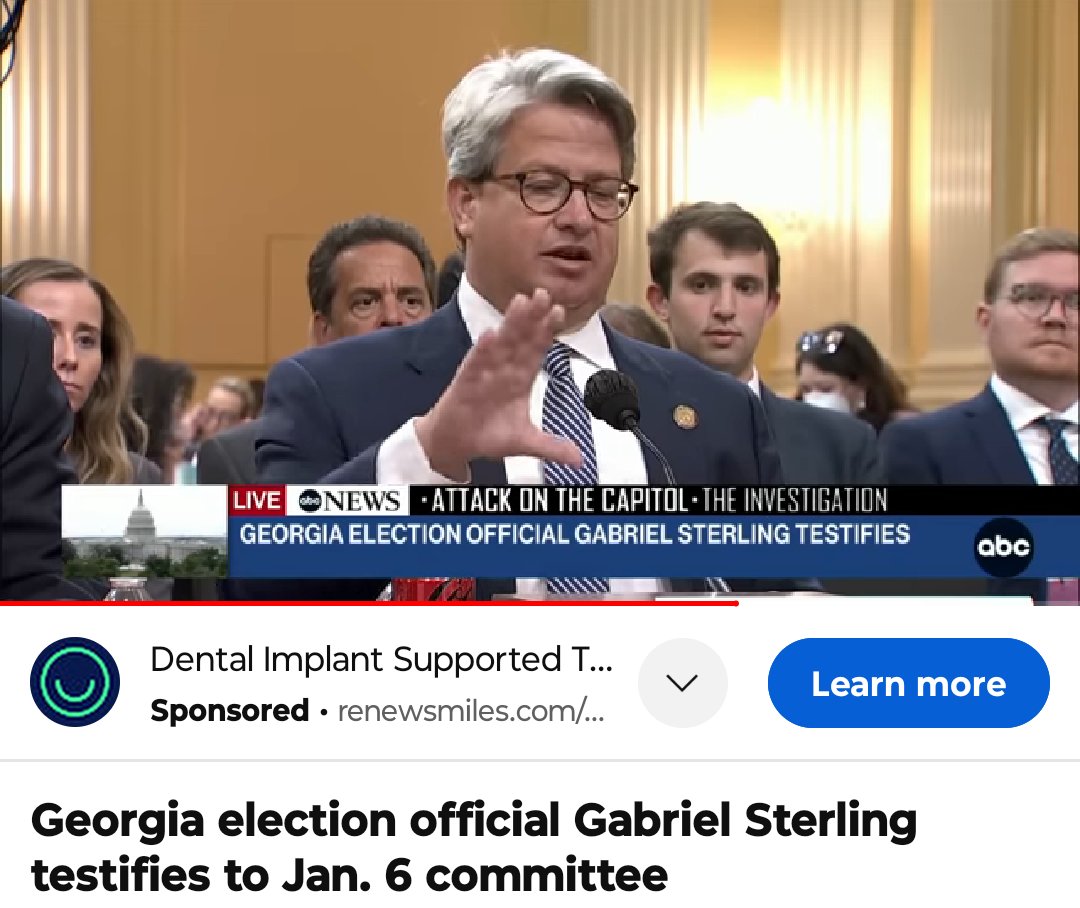 Between 8 minutes & 10 minutes @GabrielSterling provides false information to the Congressional J6 Committee. He testified that the Fulton hand count was 'dead on accurate' and that no ballots were counted twice. Based on evidence gathered by citizens in GA and proven in SEB