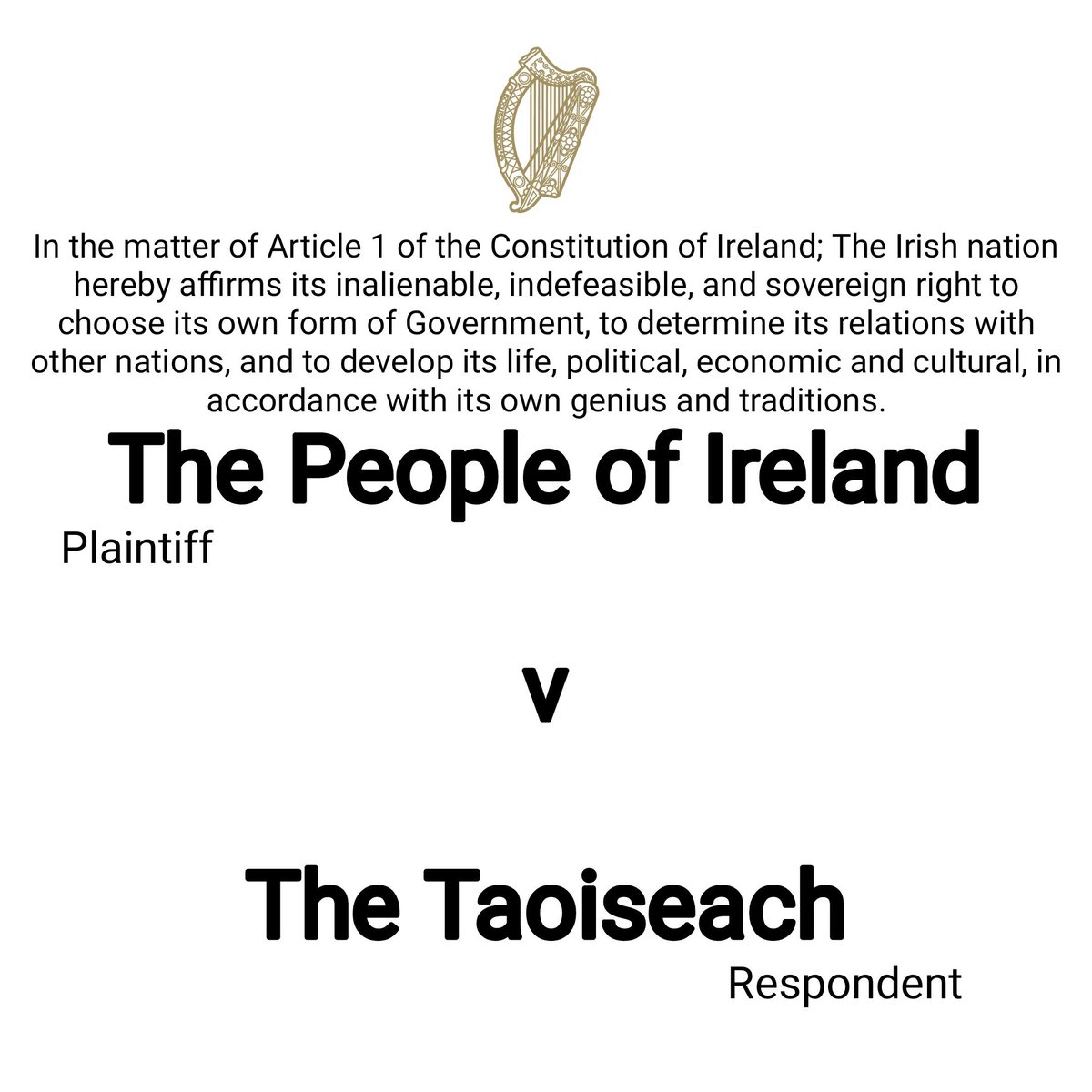 I’m initiating a Class Action High Court Civil lawsuit against the Taoiseach on behalf of the People of Ireland. This action will allow us to file public complaints and seek proper redress, harnessing our constitutional rights under Article 40. Remember, there are no adverse