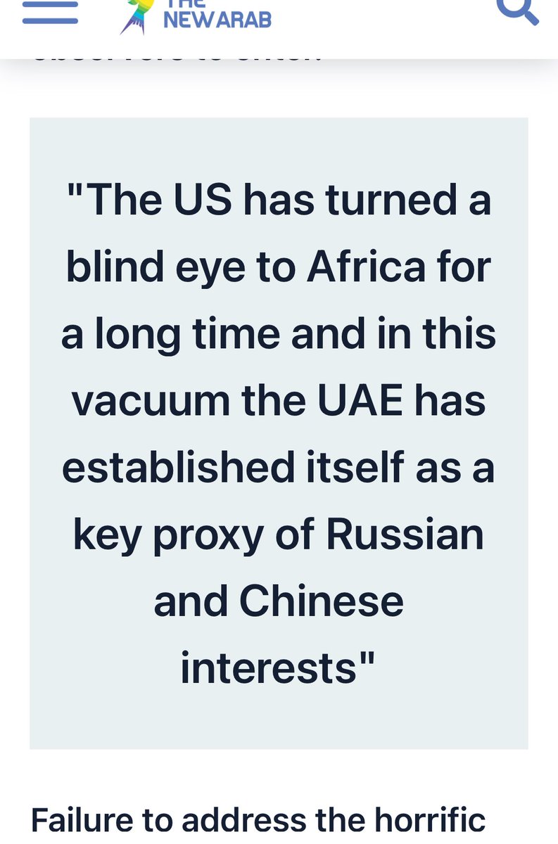 Why the US is unable to restrain the UAE in Sudan Analysis: The Russia-UAE alliance over Sudan not only shows the waning influence of the United States in Africa but also over its traditional Gulf partner. @real_IpobDOS @_AfricanUnion @EUinNigeria @mfa_russia @_AfricanUnion