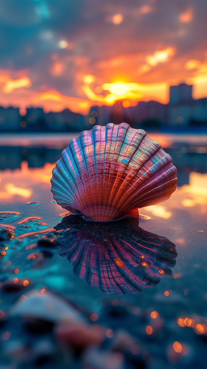 Find joy in the little things and let them light up your world 🌟 Just like this stunning shell at sunset! 🐚🌇 #Photography #Art #SunsetMagic #NatureLover #Shells 📸✨