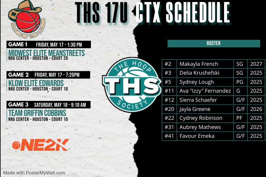 D2//D3//NAIA//NCCAA COACHES! Check out the @thshoopz_centex 17u Girls in action at The Clash of the Clubs! Playing on the NE2K circuit! This roster is loaded with girls YOUR level! Tap in for more info!