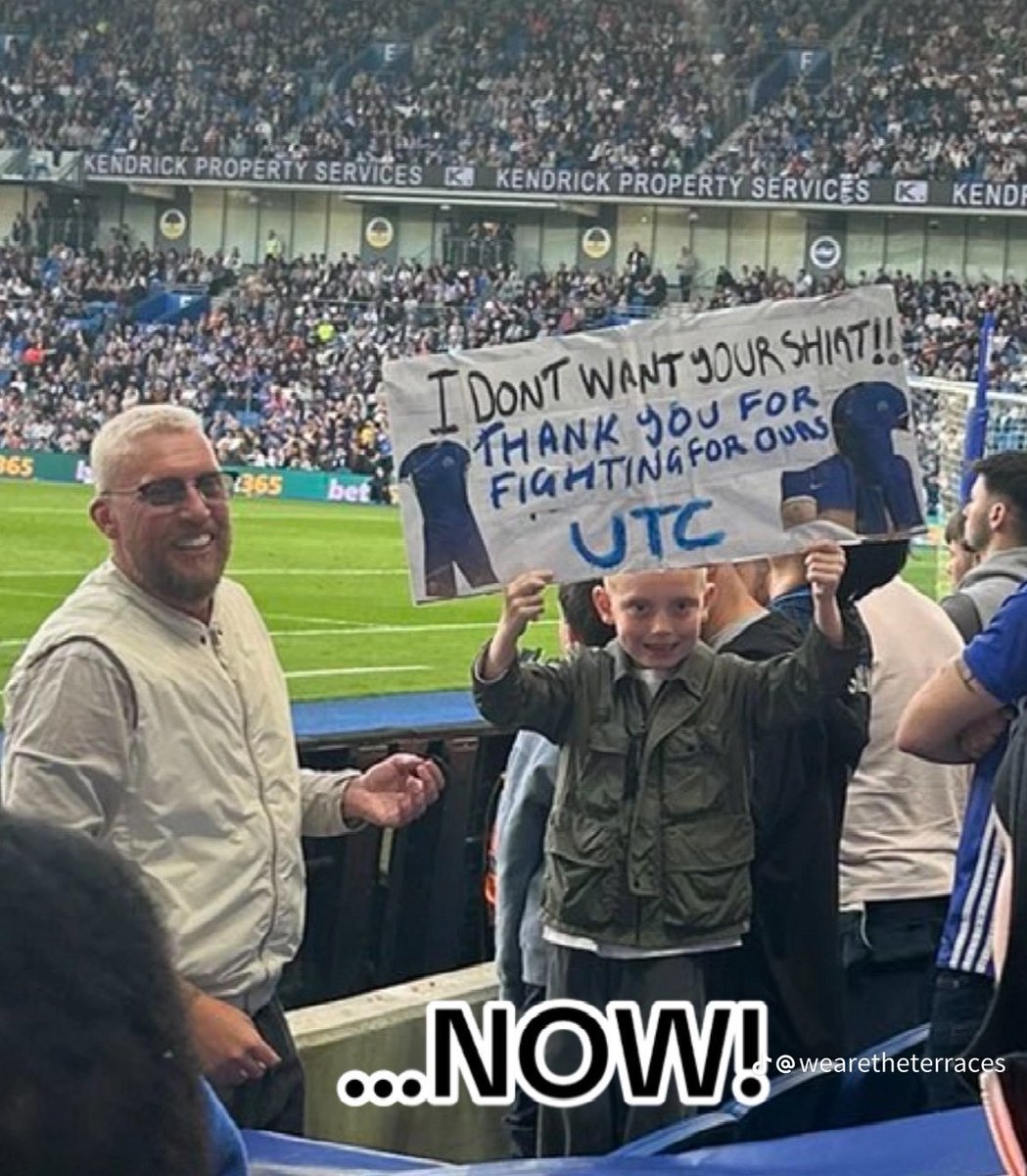 Setelah dapat 'teguran' dari anak kecil, Chelsea akhirnya tidak terkalahkan dalam 5 laga terakhirnya, dan kini ada di peringkat 6 EPL.

Banner awal: 'aku di sini bukan untuk meminta jersey kalian!! Aku hanya ingin kalian berjuang untuk kami'

Banner sekarang: 'Terima kasih telah