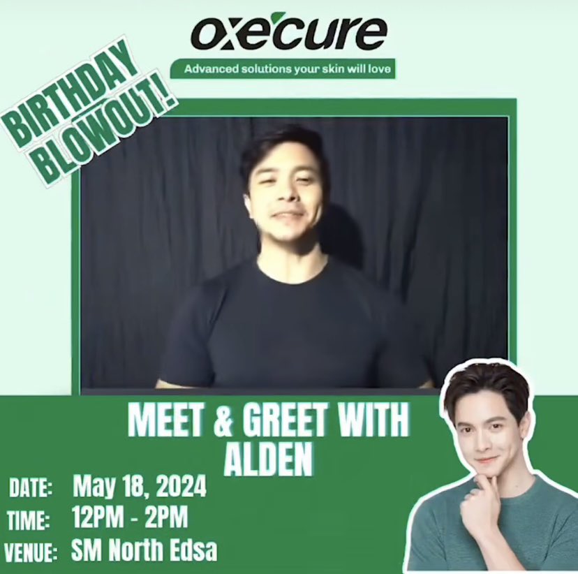good morning @aldenrichards02 and 
ATeam! may ganaps for May 17 & 18.

puregold event - is for members only.
oxecure birthday blowout - open to public with mechanics to be able to join the meet and greet.

#ALDENRichards