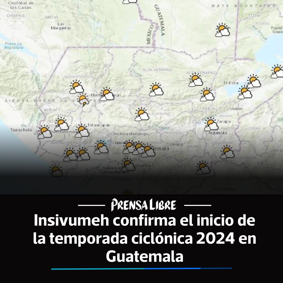 El insivumeh ha confirmado el inicio de la temporada ciclónica en Guatemala, en donde se prevé la formación de 15 a 18 ciclones tropicales.

Lea más aquí: lc.cx/PX2ID_