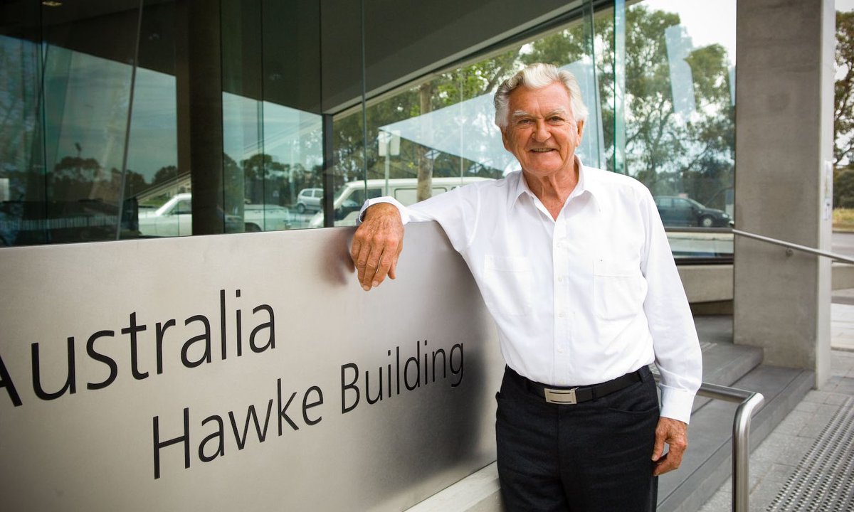 Today marks the fifth anniversary of the death of the Hon Bob Hawke AC, elected Australia's 23rd Prime Minister in 1983. Discover more about Bob's impact and legacy and his connection to UniSA at The Bob Hawke Prime Ministerial Centre @TheHawkeCentre : unisa.edu.au/connect/hawke-…
