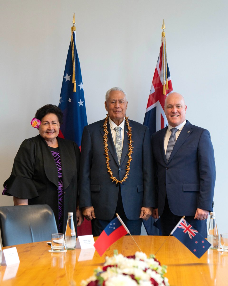 A pleasure to meet with Samoa’s Head of State, O le Ao o le Malo, Afioga Tuimalealiifano Vaaletoa Sualauvi II, today. His Highness and I reflected on our two countries’ extensive community links, with Samoan–New Zealanders contributing to all areas of our national life.