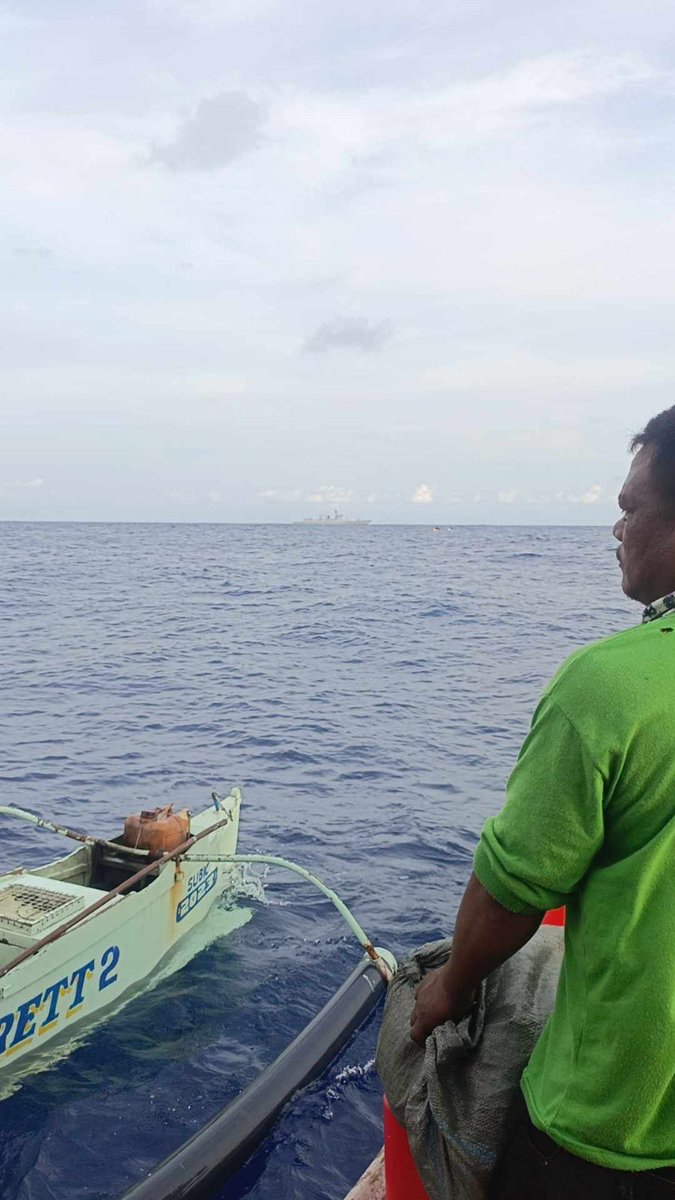 JUST IN: Atin Ito's advance party, which departed Masinloc ahead of the official civilian mission, has successfully breached China's blockade and got to Bajo de Masinloc. They were able to deliver 1000 liters of fuel and 200 food packs to Filipino fishermen. | via