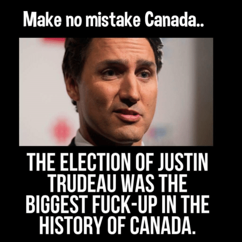 @liberal_party I don't see anything wrong with that! On the other hand, by now anyone who has not realized that Trudeau is the biggest fuck-up in Canadian history is as dumb as rock... #FuckTrudeau #FuckLiberals