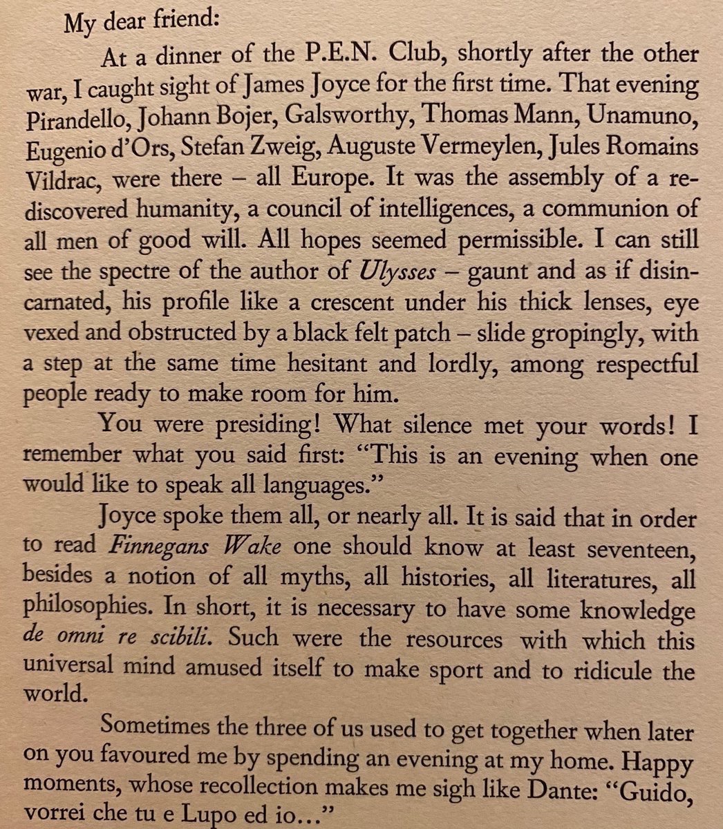 In May 1941 Louis Gillet wrote to Paul Valery about their mutual friend James Joyce