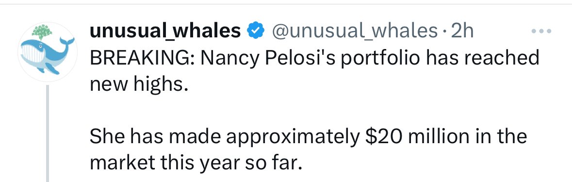 Nancy Pelosi made $20 million this year

She’s the greatest trader ever