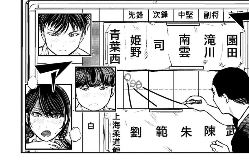 3年目金鷲旗一回戦の相手、上海チームの中堅、朱さんです(26巻224話など)。
試合風景は永遠による姫子の試合回想の一コマのみだったかと思います(27巻238話)。