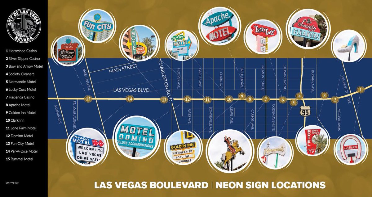 One year ago today, in honor of our birthday, we relit eight refurbished and historic neon signs ✨ Which is your favorite Las Vegas Boulevard sign?